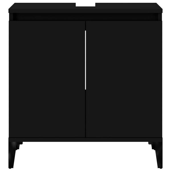 vidaXL Ντουλάπι Νιπτήρα Μαύρο 58x33x60 εκ. Επεξεργασμένο Ξύλο