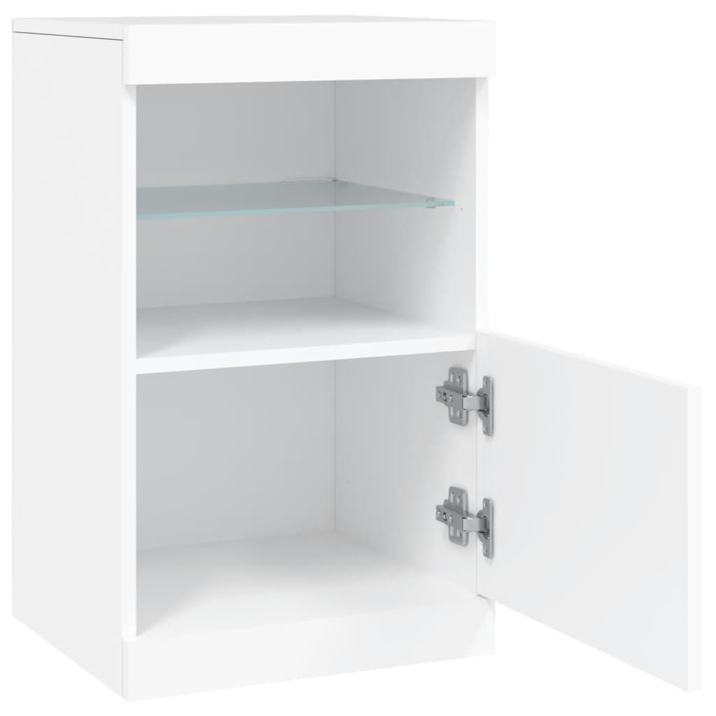 vidaXL Μπουφές με Φώτα LED Λευκός 41 x 37 x 67 εκ.