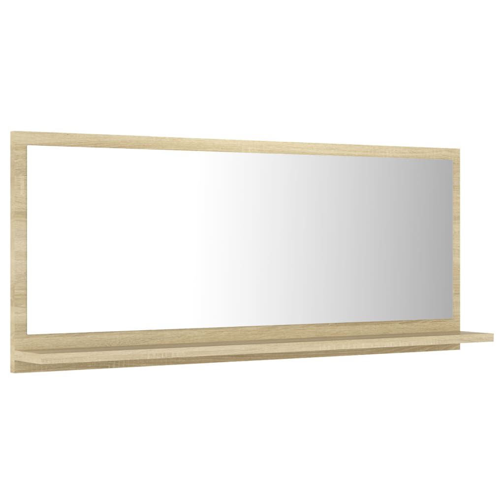 vidaXL Καθρέφτης Μπάνιου Sonoma Δρυς 90 x 10,5 x 37 εκ. Μοριοσανίδα