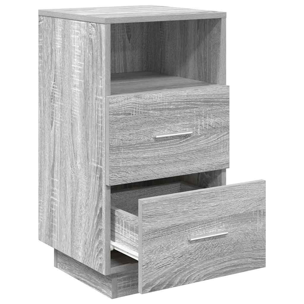 vidaXL Κομοδίνο με 2 συρτάρια Γκρι Sonoma 36x36x68 εκ.