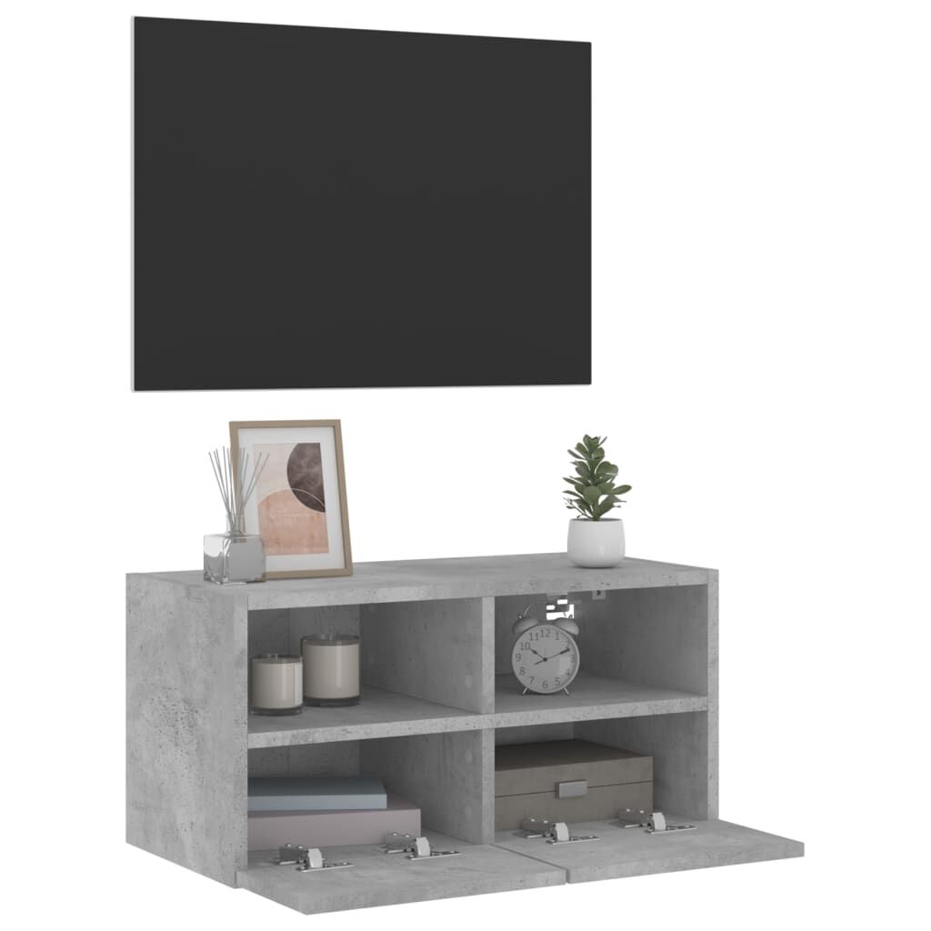 vidaXL Ντουλάπι Τοίχου Τηλεόρασης Γκρι Σκυρ. 60x30x30εκ. Επεξ. Ξύλο