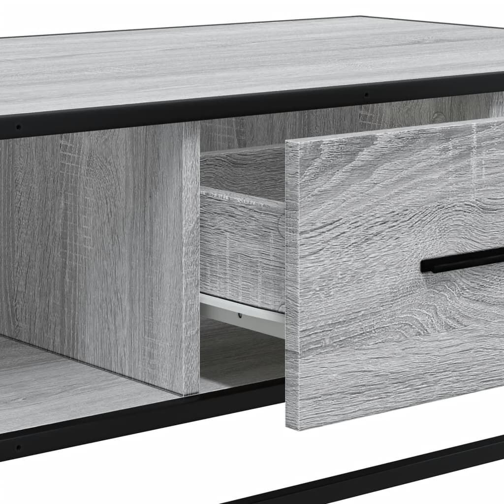 vidaXL Τραπεζάκι Σαλονιού Γκρι Sonoma 100x57x35 εκ Επεξ Ξύλο + Μέταλλο
