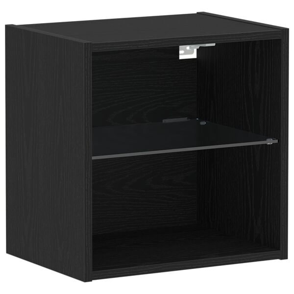 vidaXL Πλωτό ράφι με ράφι Μαύρο 40 x 28.5 x 40 εκ Επεξεργασμένο ξύλο