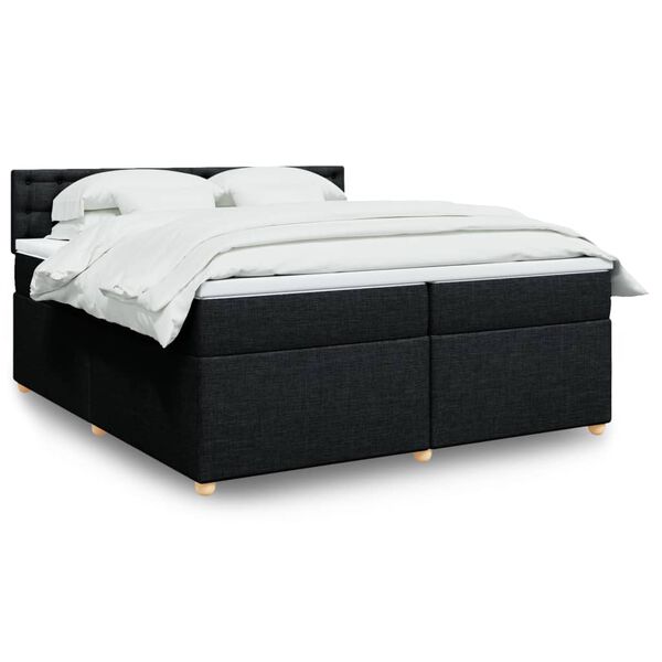 vidaXL &Kappa;&rho;&epsilon;&beta;ά&tau;&iota; Boxspring &mu;&epsilon; &Sigma;&tau;&rho;ώ&mu;&alpha; &Mu;&alpha;ύ&rho;&omicron; 200x200 &epsilon;&kappa;. &Upsilon;&phi;&alpha;&sigma;&mu;ά&tau;&iota;&nu;&omicron;