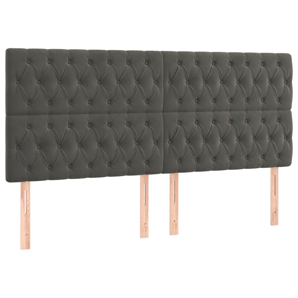 vidaXL Κρεβάτι Boxspring με Στρώμα Σκούρο Γκρι 180x200 εκ. Βελούδινο