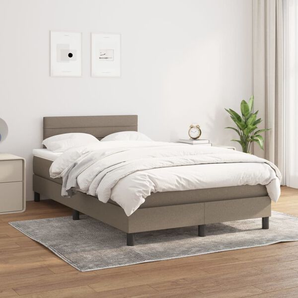 vidaXL &Kappa;&rho;&epsilon;&beta;ά&tau;&iota; Boxspring &mu;&epsilon; &Sigma;&tau;&rho;ώ&mu;&alpha; Taupe 120x200 &epsilon;&kappa;. &Upsilon;&phi;&alpha;&sigma;&mu;ά&tau;&iota;&nu;&omicron;