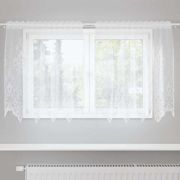 vidaXL Κουρτίνες με κουρτίνες Λευκό 500x100cm Πολυεστέρας