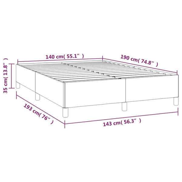 vidaXL Πλαίσιο Κρεβατιού Καφέ 140x190 εκ. από Συνθετικό Δέρμα