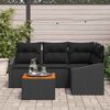 vidaXL Σετ Καναπέ Κήπου με μαξιλάρι 5 pcs Μαύρο Πολυ ράταν