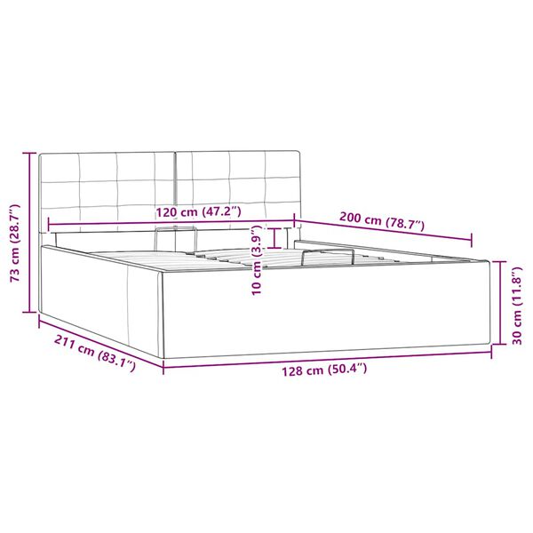 vidaXL Πλαίσιο Κρεβατιού με Αποθηκ. Χώρο Λευκό 120x200 εκ. Συνθ. Δέρμα