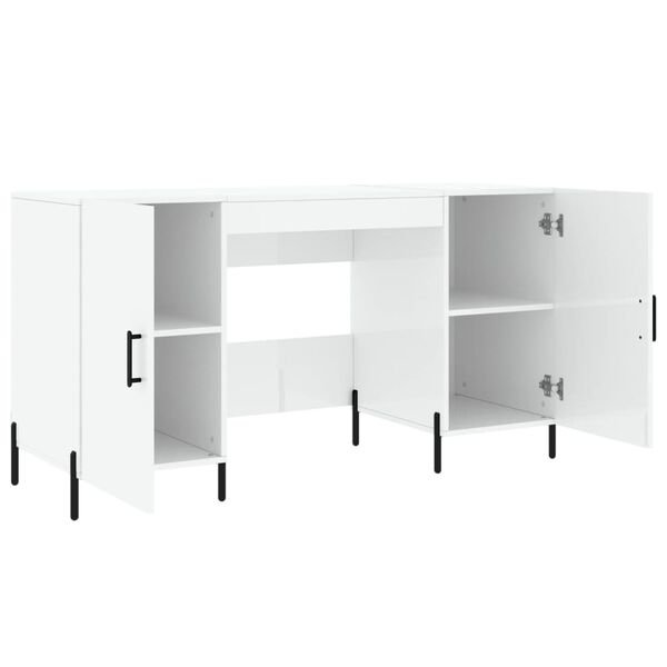 vidaXL Γραφείο Γυαλιστερό Λευκό 140x50x75 εκ. Επεξεργασμένο Ξύλο
