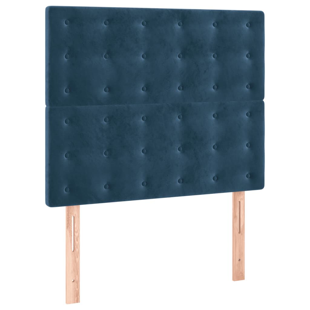 vidaXL Κρεβάτι Boxspring με Στρώμα Σκούρο Μπλε 80 x 200 εκ. Βελούδινο