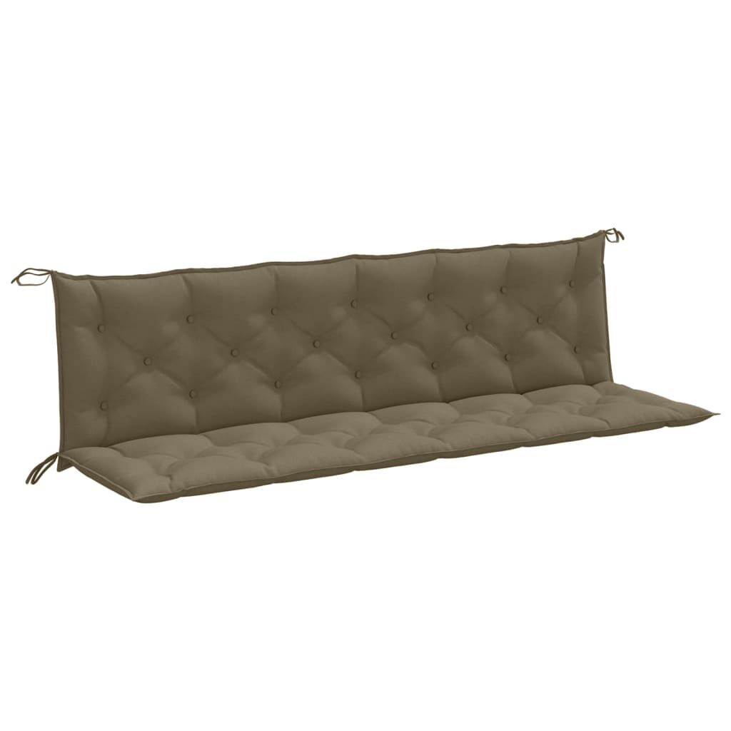 vidaXL Μαξιλάρια Πάγκου Κήπου 2 τεμ. Taupe Μελανζέ 200x50x7 εκ. Ύφ.