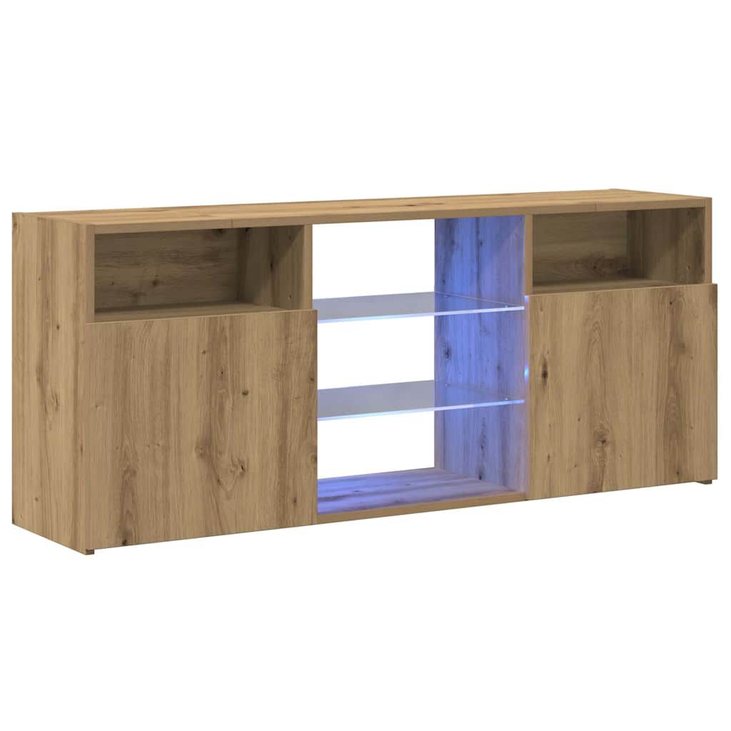 vidaXL Έπιπλο Τηλεόρασης με LED Αρτισιανή Δρυς 120x30x50 εκ Επεξ.Ξύλο