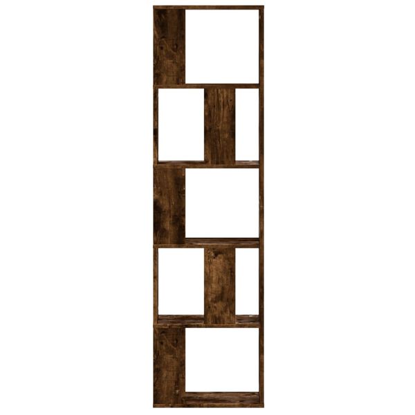 vidaXL Βιβλιοθήκη 5 Επιπέδων Καπνιστή Δρυς 45x23,5x162,5εκ. Επεξ. Ξύλο
