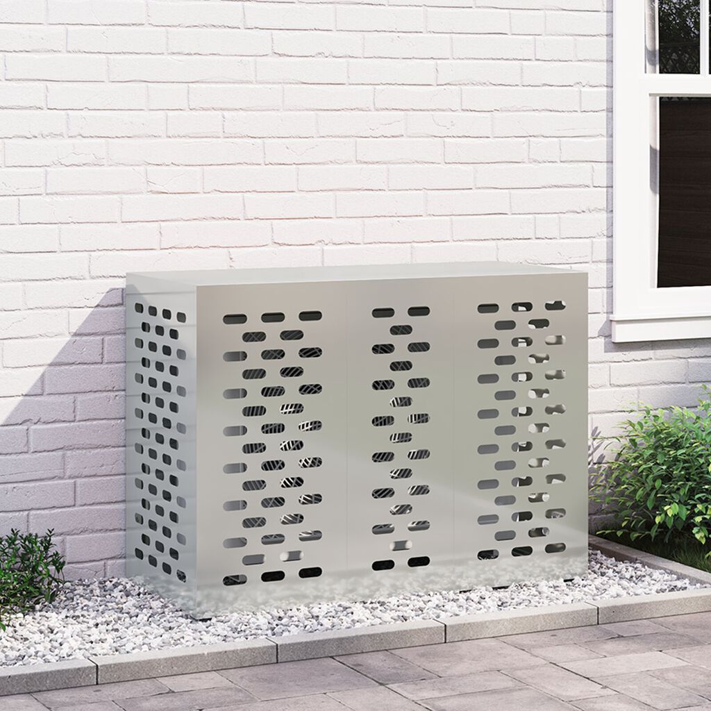 vidaXL Κάλυμμα Κλιματιστικού 110x50x80 εκ Γαλβανισμένο Ατσάλι