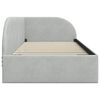 vidaXL Κρεβάτι Γωνίας με κεφαλάρι Ανοιχτό γκρι 90 εκ x 190 εκ Βελούδο