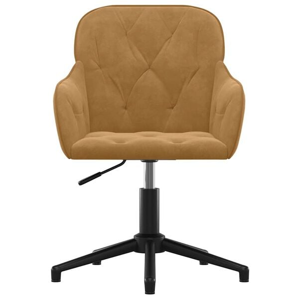 vidaXL Καρέκλα Γραφείου Περιστρεφόμενη Καφέ Βελούδινη