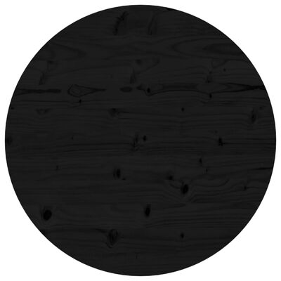 vidaXL Επιφάνεια Τραπεζιού Στρογγυλή Μαύρη Ø90x3 εκ. Μασίφ Ξύλο Πεύκου