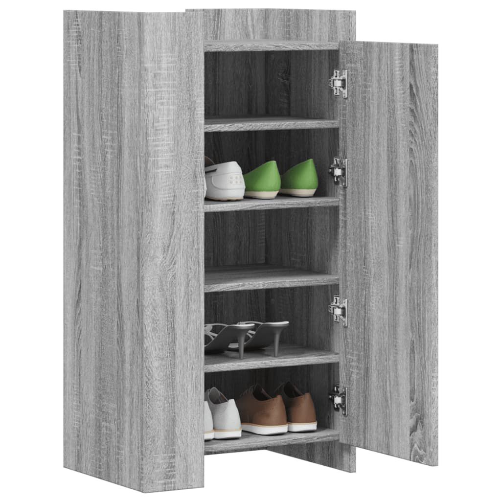 vidaXL Παπουτσοθήκη Γκρι Sonoma 52x37,5x100 εκ. από Επεξεργ. Ξύλο