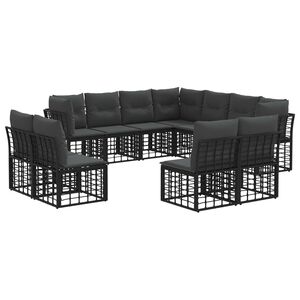 vidaXL &Sigma;&epsilon;&iota;&rho;ά &Kappa;&alpha;&nu;&alpha;&pi;έ &Epsilon;&xi;&omega;&tau;&epsilon;&rho;&iota;&kappa;&omicron;ύ &mu;&epsilon; &mu;&alpha;&xi;&iota;&lambda;ά&rho;&iota; 11 pcs &Mu;&alpha;ύ&rho;&omicron; &Pi;&omicron;&lambda;&upsilon;&epsilon;&sigma;&tau;έ&rho;&alpha;&sigmaf;