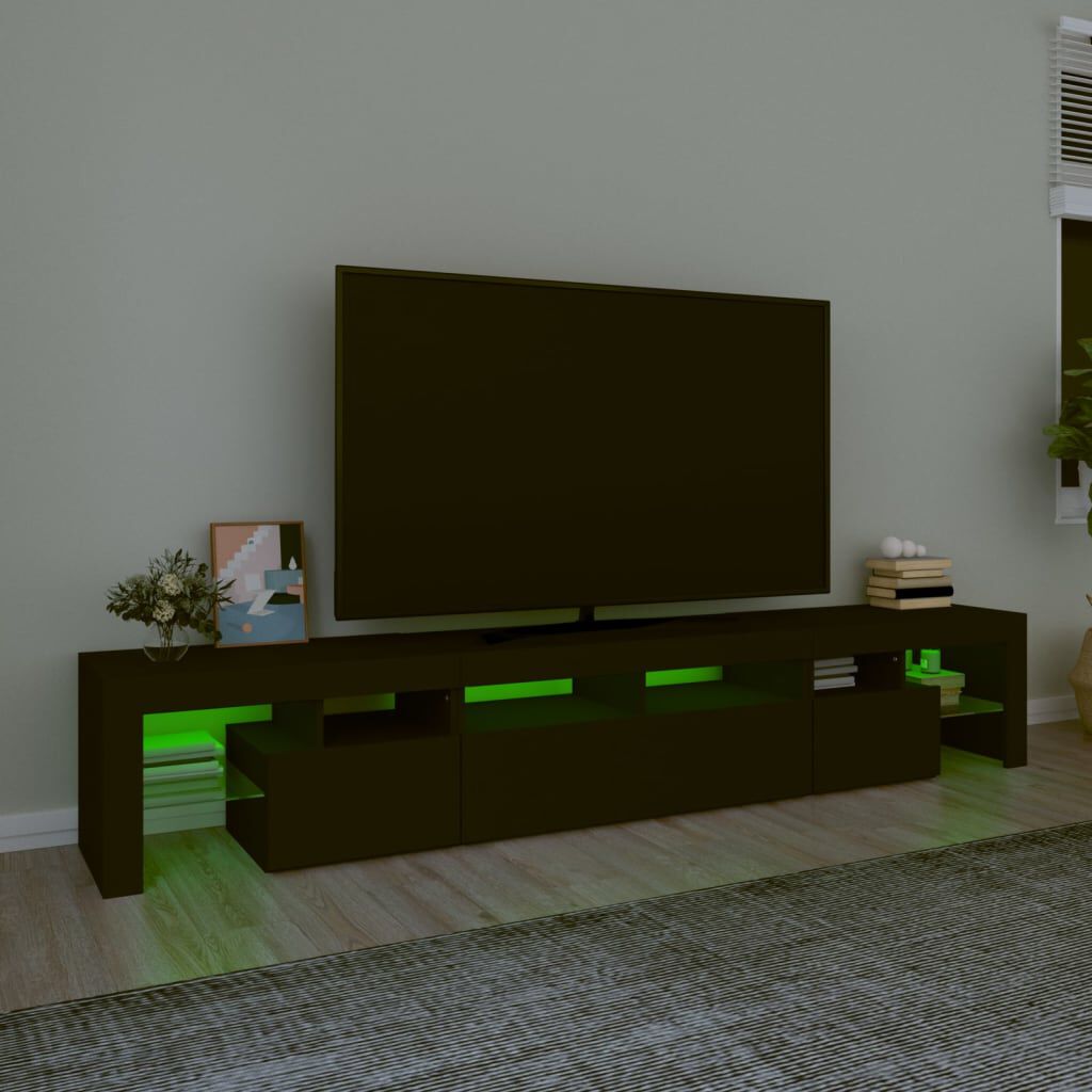vidaXL Έπιπλο Τηλεόρασης με LED Μαύρο 230x36,5x40 εκ.