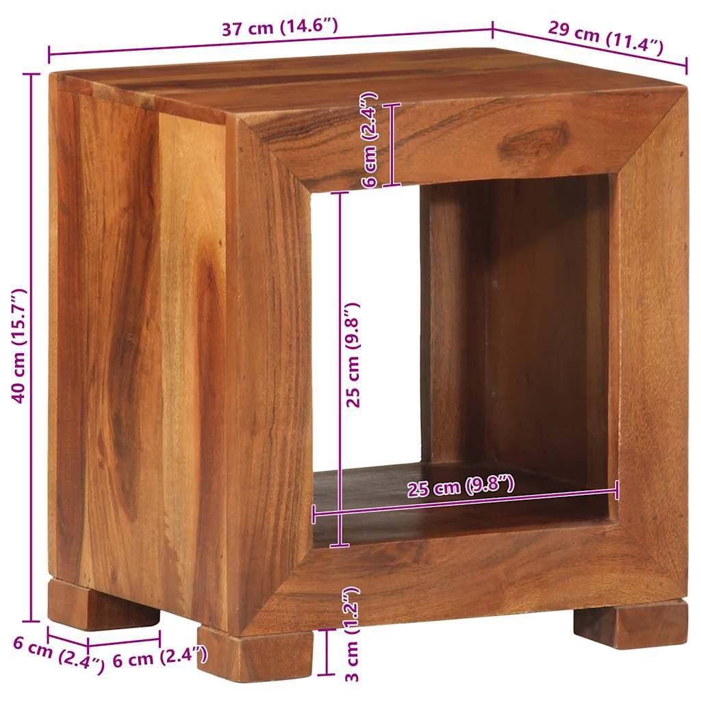 vidaXL Τραπεζάκι Βοηθητικό 37x29x40 εκ. από Μασίφ Ξύλο Ακακίας