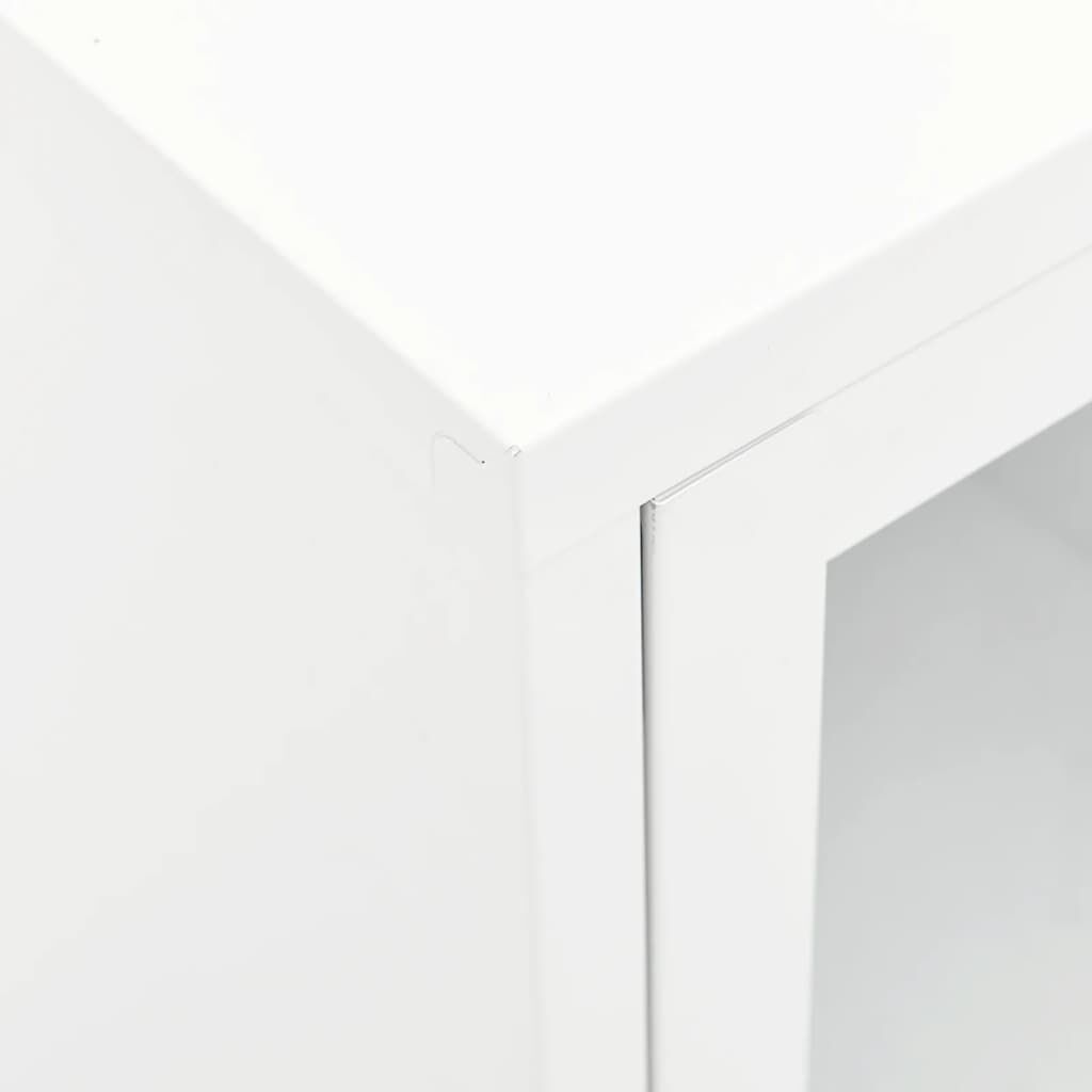vidaXL Έπιπλο Τηλεόρασης Λευκό 105 x 35 x 52 εκ. από Ατσάλι και Γυαλί