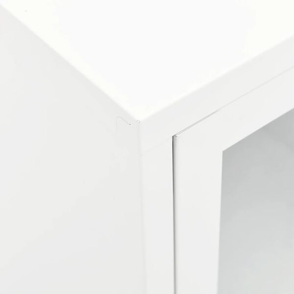 vidaXL Έπιπλο Τηλεόρασης Λευκό 105 x 35 x 52 εκ. από Ατσάλι και Γυαλί
