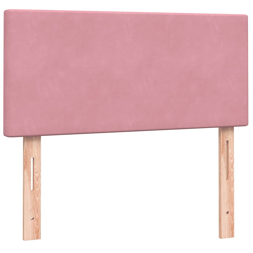 vidaXL Box Spring κρεβάτι με στρώμα ροζ 80x210 εκ. Βελούδινο