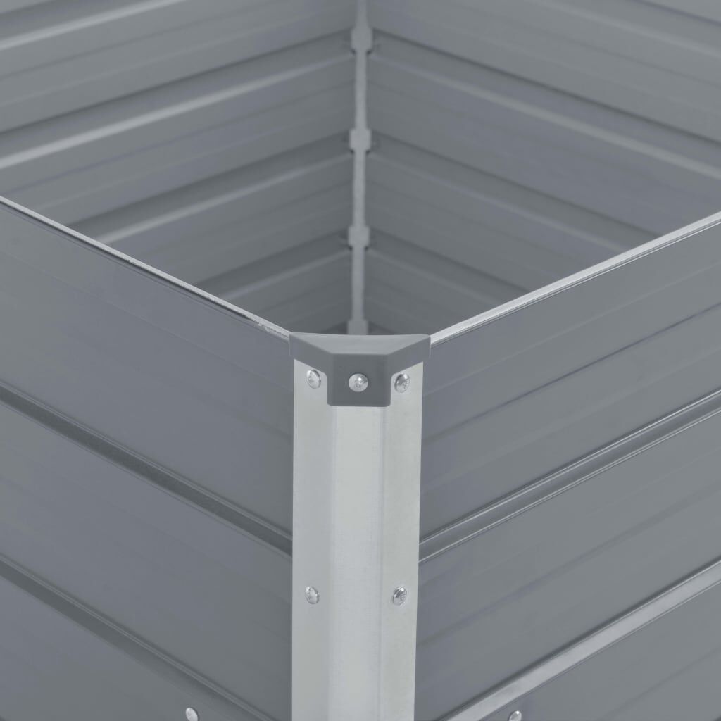 vidaXL Ζαρντινιέρα Ψηλή Γκρι 100 x 100 x 45 εκ. Γαλβανισμένος Χάλυβας