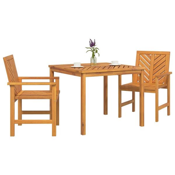 vidaXL Σέτ φαγητού για κήπο 3 pcs Καφέ 90 x 90 x 74 cm
