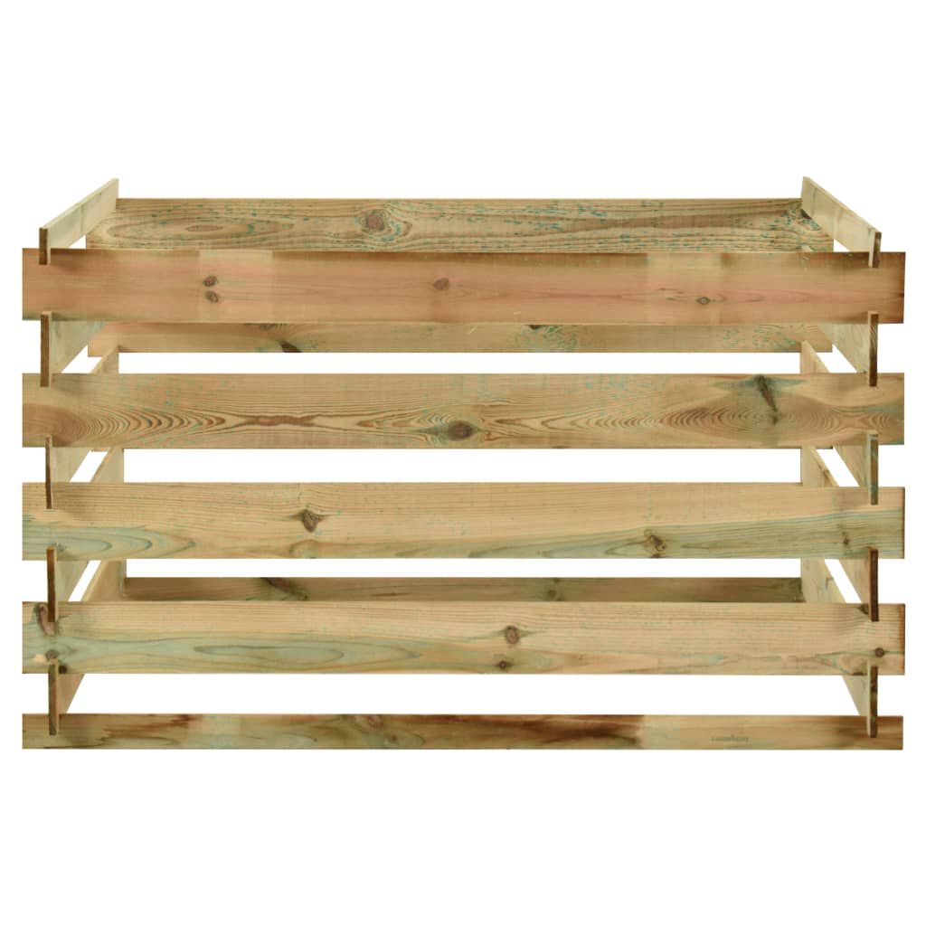 vidaXL Κομποστοποιητής με Σανίδες 120x120x70 εκ. Εμποτισμ. Ξύλο Πεύκου
