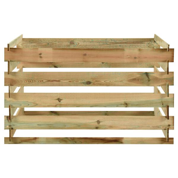 vidaXL Κομποστοποιητής με Σανίδες 120x120x70 εκ. Εμποτισμ. Ξύλο Πεύκου