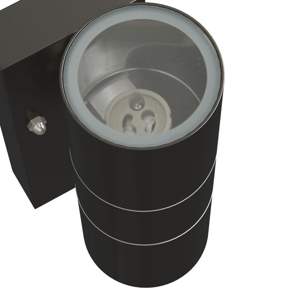 vidaXL Εξωτερικά Φωτιστικά Τοίχου 2 pcs Μαύρο 7 x 10 x 22 εκ