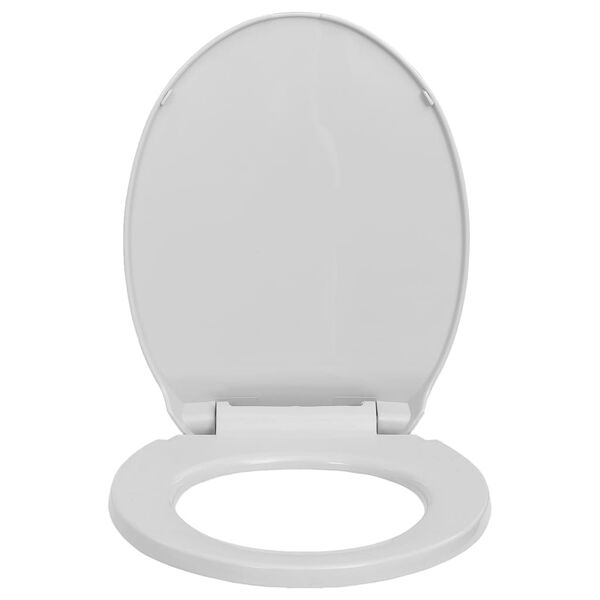 vidaXL Κάλυμμα Λεκάνης με Μηχανισμό Soft Close Οβάλ Ανοιχτό Γκρι