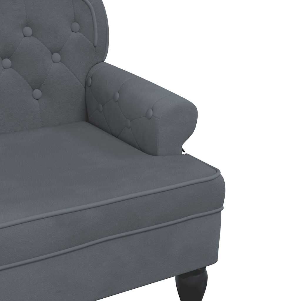 vidaXL Παγκάκι με Πλάτη Σκούρο Γκρι 119,5x64,5x75 εκ. Βελούδινο