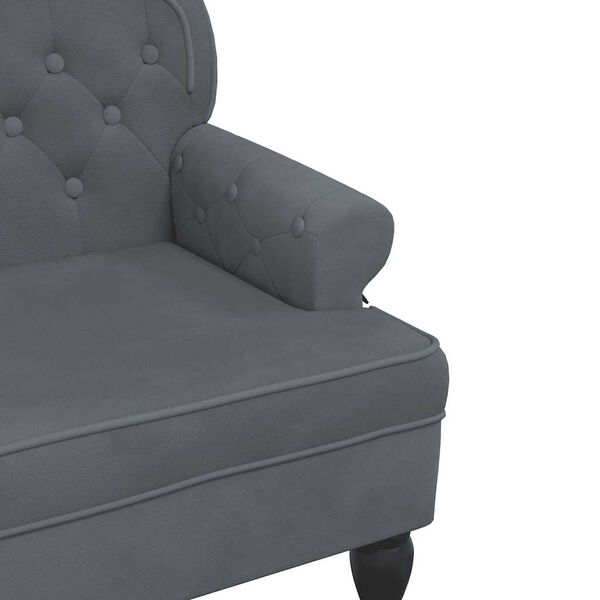 vidaXL Παγκάκι με Πλάτη Σκούρο Γκρι 119,5x64,5x75 εκ. Βελούδινο