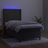 vidaXL &Kappa;&rho;&epsilon;&beta;ά&tau;&iota; Boxspring &mu;&epsilon; &Sigma;&tau;&rho;ώ&mu;&alpha; & LED &Sigma;&kappa;. &Gamma;&kappa;&rho;&iota; 90x190 &epsilon;&kappa;. &Beta;&epsilon;&lambda;&omicron;ύ&delta;&iota;&nu;&omicron;