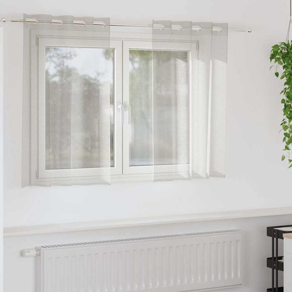vidaXL Κουρτίνες με κουρτίνες 2 pcs Κρεμ Πολυεστέρας