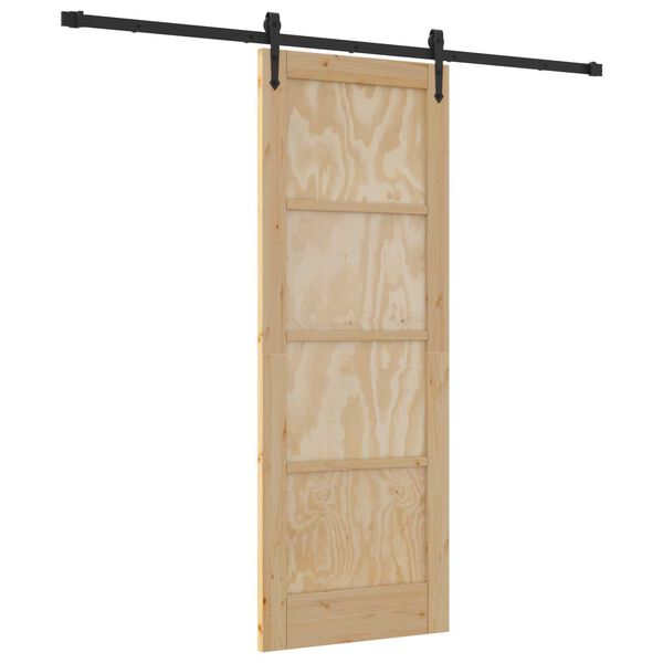 vidaXL Συρόμενη Πόρτα ORKDAL Καφέ 73.5 x 198.5 εκ. Μασίφ ξύλο πεύκου
