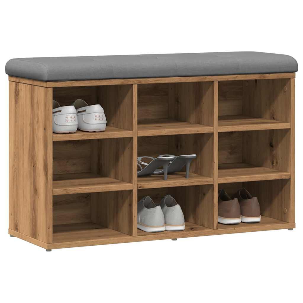 Πάγκος παπουτσιών vidaXL Artisan Oak 82x32x50 cm Κατασκευασμένο ξύλο