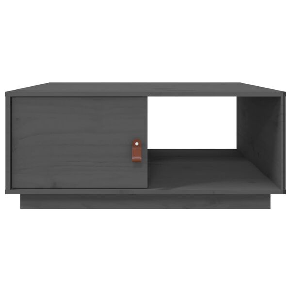 vidaXL Τραπεζάκι Σαλονιού Γκρι 80x50x35,5 εκ. από Μασίφ Ξύλο Πεύκου