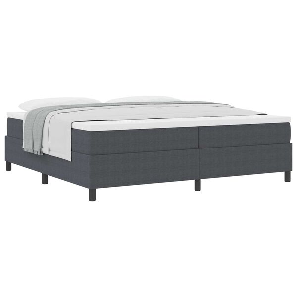 vidaXL Κρεβάτι Box Spring με Στρώμα σε Σκούρο Γκρι, 200 x 200 εκ, Ύφασμα Κορντούρας.