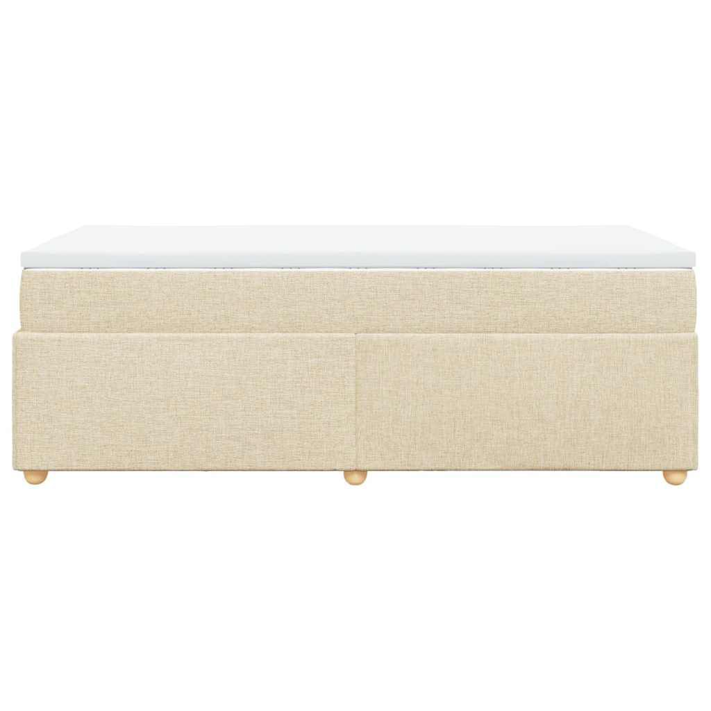 vidaXL Κρεβάτι Boxspring με Στρώμα Κρεμ 100 x 200 εκ. Υφασμάτινο