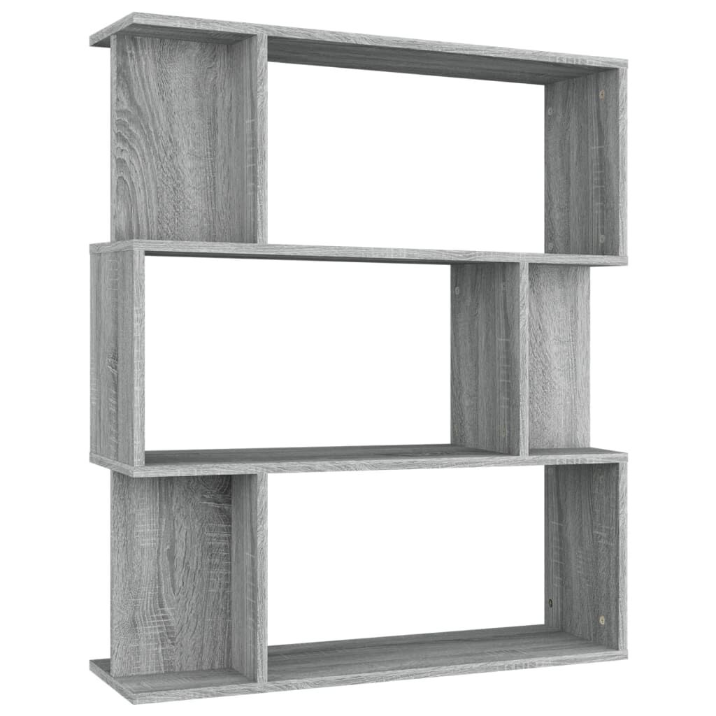 vidaXL Βιβλιοθήκη/Διαχωρ. Χώρου Γκρι Sonoma 80x24x96 εκ. Επεξεργ. Ξύλο