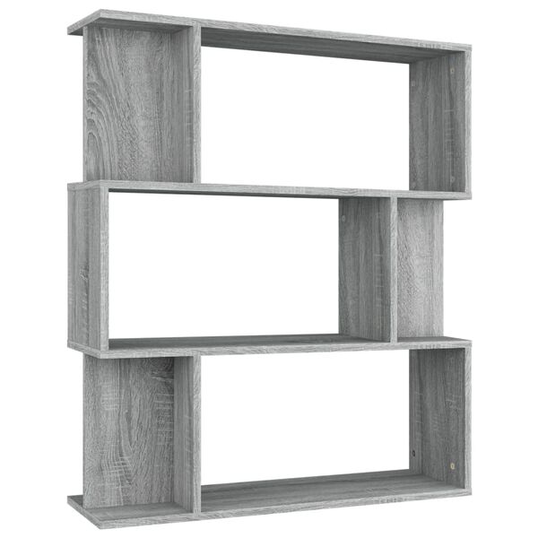 vidaXL Βιβλιοθήκη/Διαχωρ. Χώρου Γκρι Sonoma 80x24x96 εκ. Επεξεργ. Ξύλο