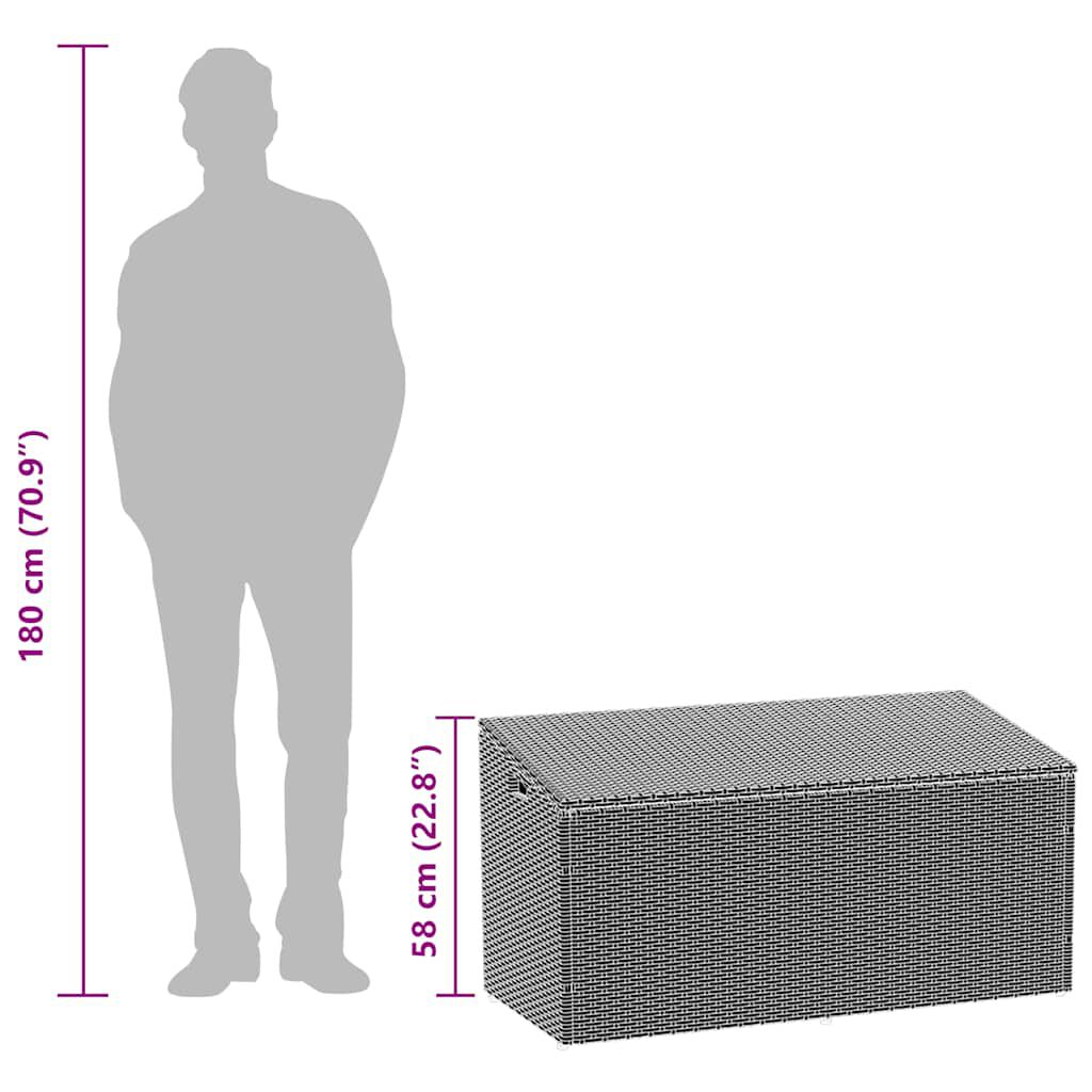 vidaXL Box αποθήκευσης κήπου Μπεζ 110x50x58 cm Poly Rattan