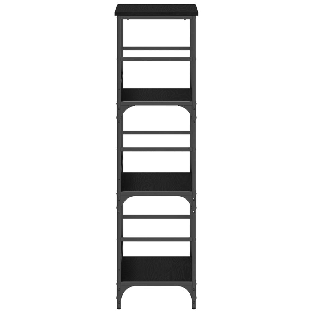 vidaXL Βιβλιοθήκη Μαύρη Βελανιδιά 50x33x117,5 εκ. Επεξεργασμένο ξύλο και Χάλυβας