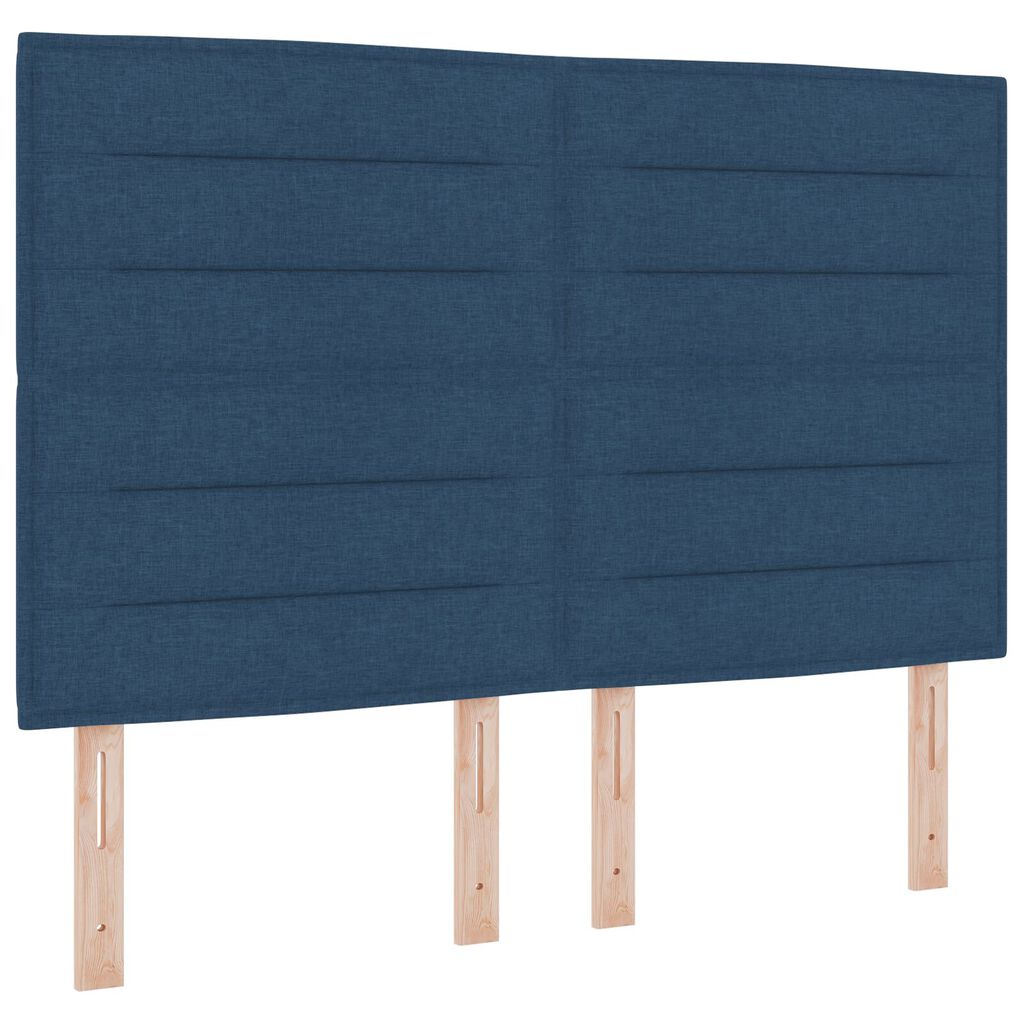 vidaXL Κρεβάτι Box Spring με Στρώμα & LED Μπλε 140x200 εκ Υφάσμα